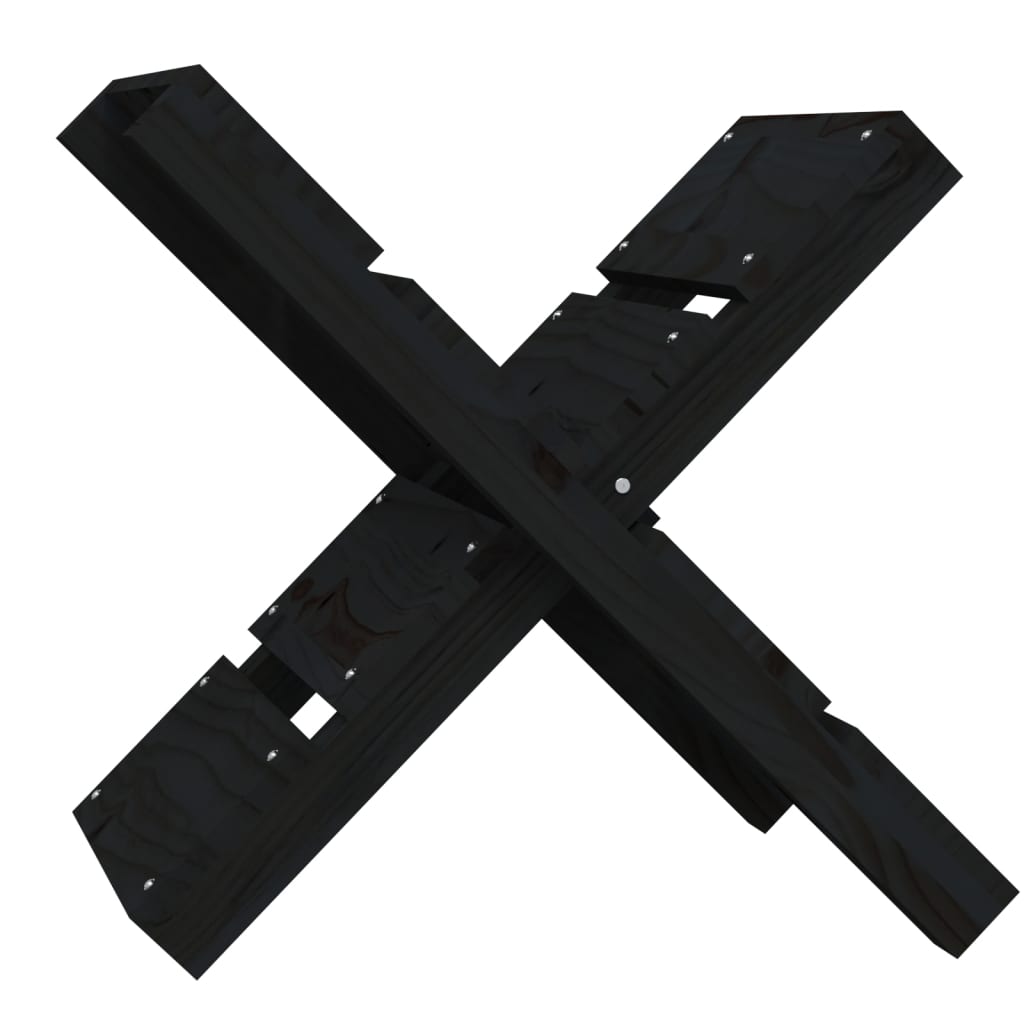 Portaceppi Nero 47x39,5x48 cm in Legno Massello di Pino - homemem39