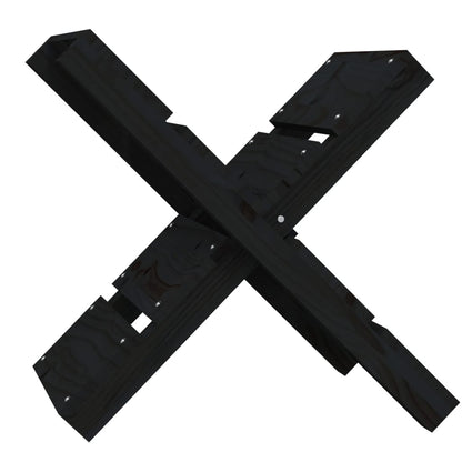 Portaceppi Nero 47x39,5x48 cm in Legno Massello di Pino - homemem39
