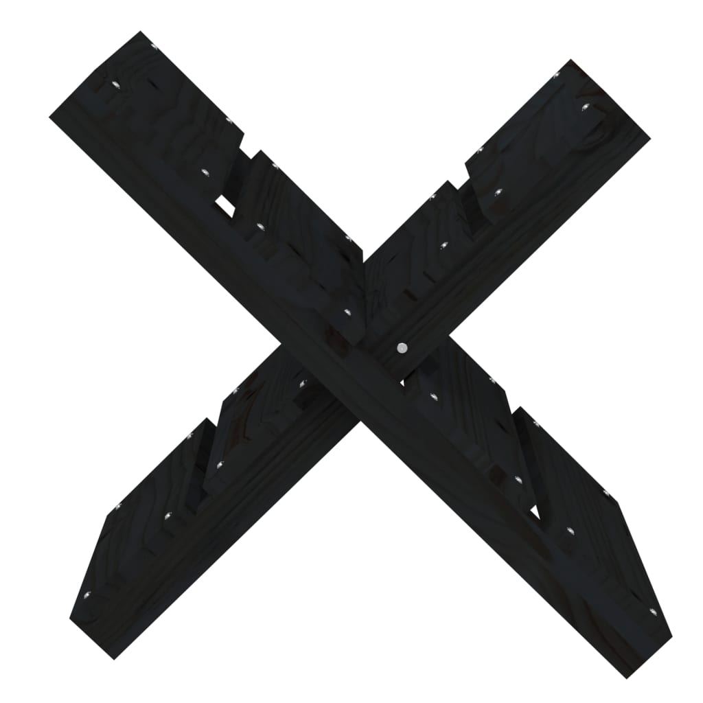 Portaceppi Nero 47x39,5x48 cm in Legno Massello di Pino - homemem39