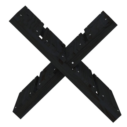 Portaceppi Nero 47x39,5x48 cm in Legno Massello di Pino - homemem39