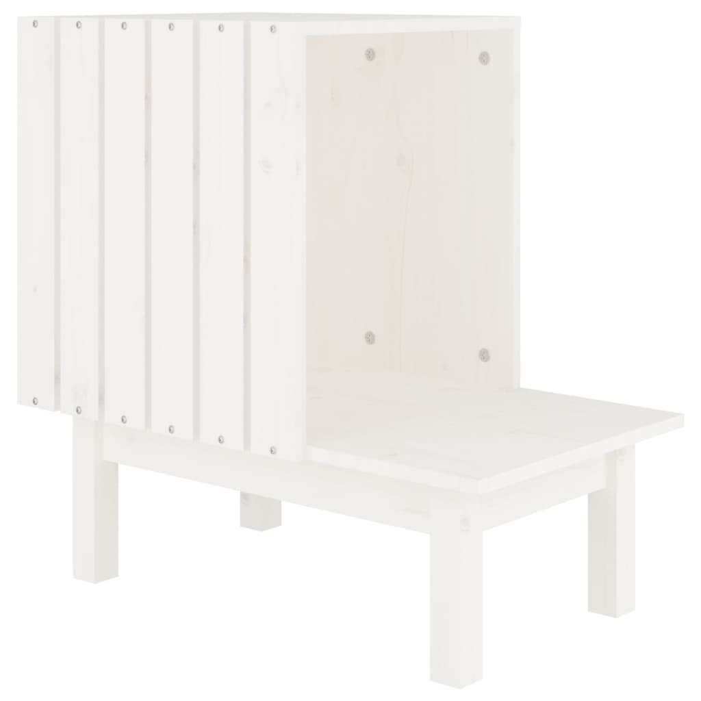 Casetta per Gatti Bianca 60x36x60 cm in Legno Massello di Pino - homemem39