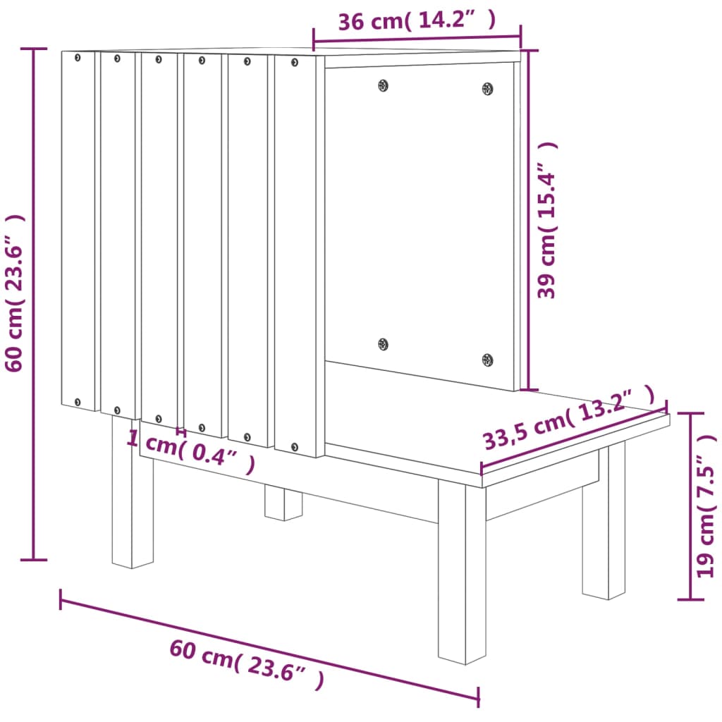 Casetta per Gatti Bianca 60x36x60 cm in Legno Massello di Pino - homemem39