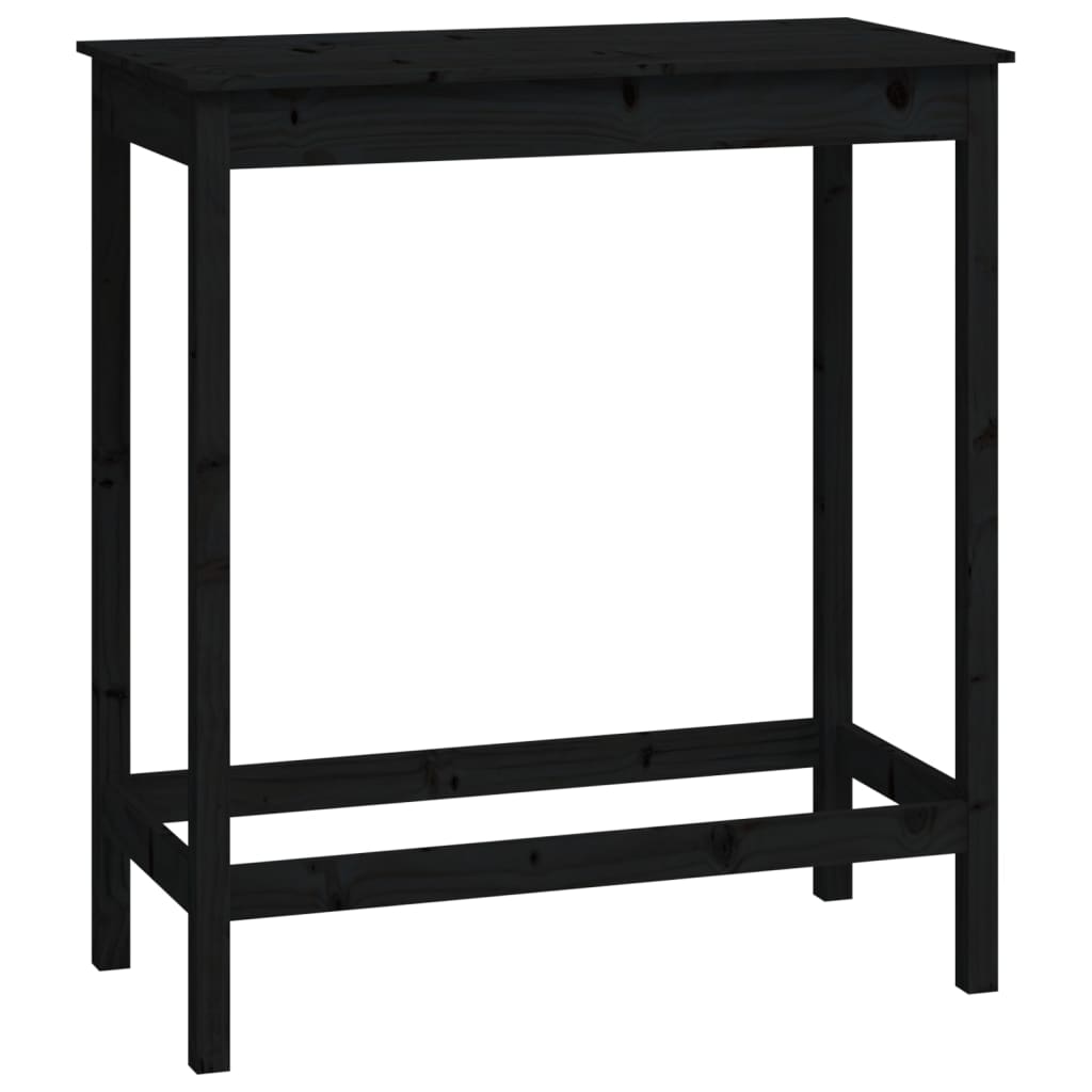 Set da Bar 5 pz Nero in Legno Massello di Pino - homemem39