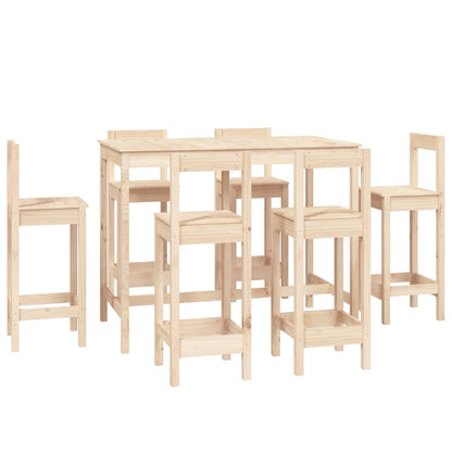 Set da Bar 7 pz in Legno Massello di Pino - homemem39