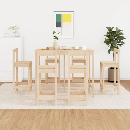 Set da Bar 7 pz in Legno Massello di Pino - homemem39