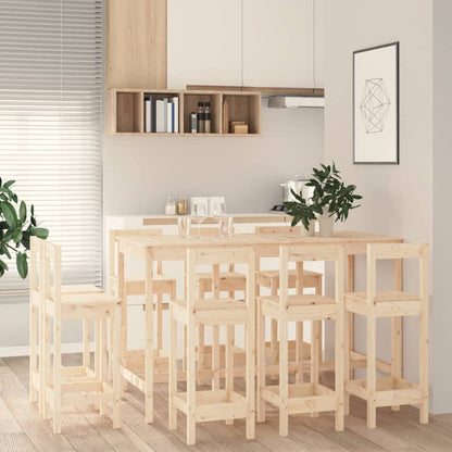 Set da Bar 9 pz in Legno Massello di Pino - homemem39