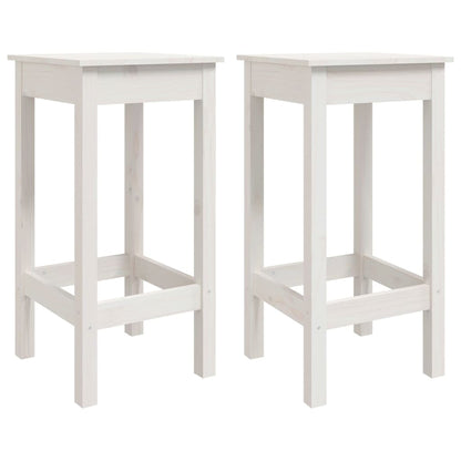 Set da Bar 3 pz Bianco in Legno Massello di Pino - homemem39