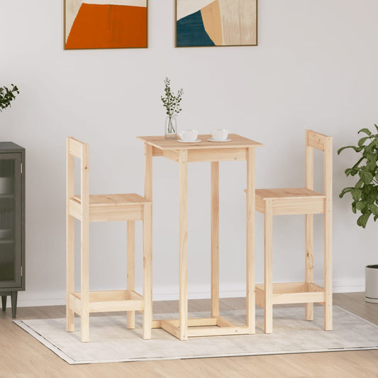 Set da Bar 3 pz in Legno Massello di Pino - homemem39