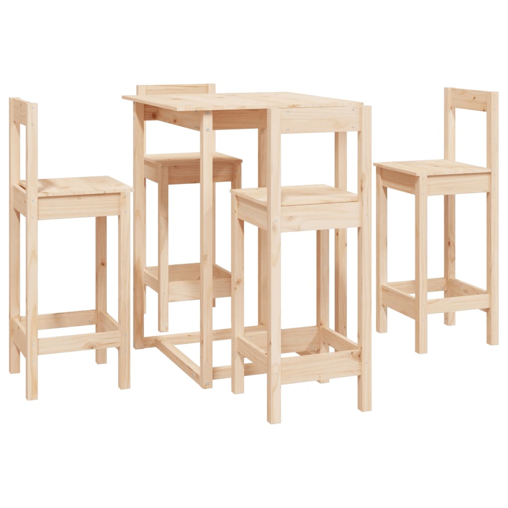 Set da Bar 5 pz in Legno Massello di Pino - homemem39