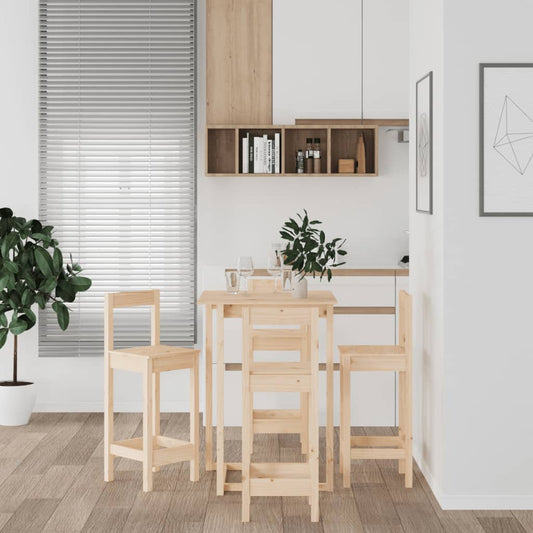 Set da Bar 5 pz in Legno Massello di Pino - homemem39