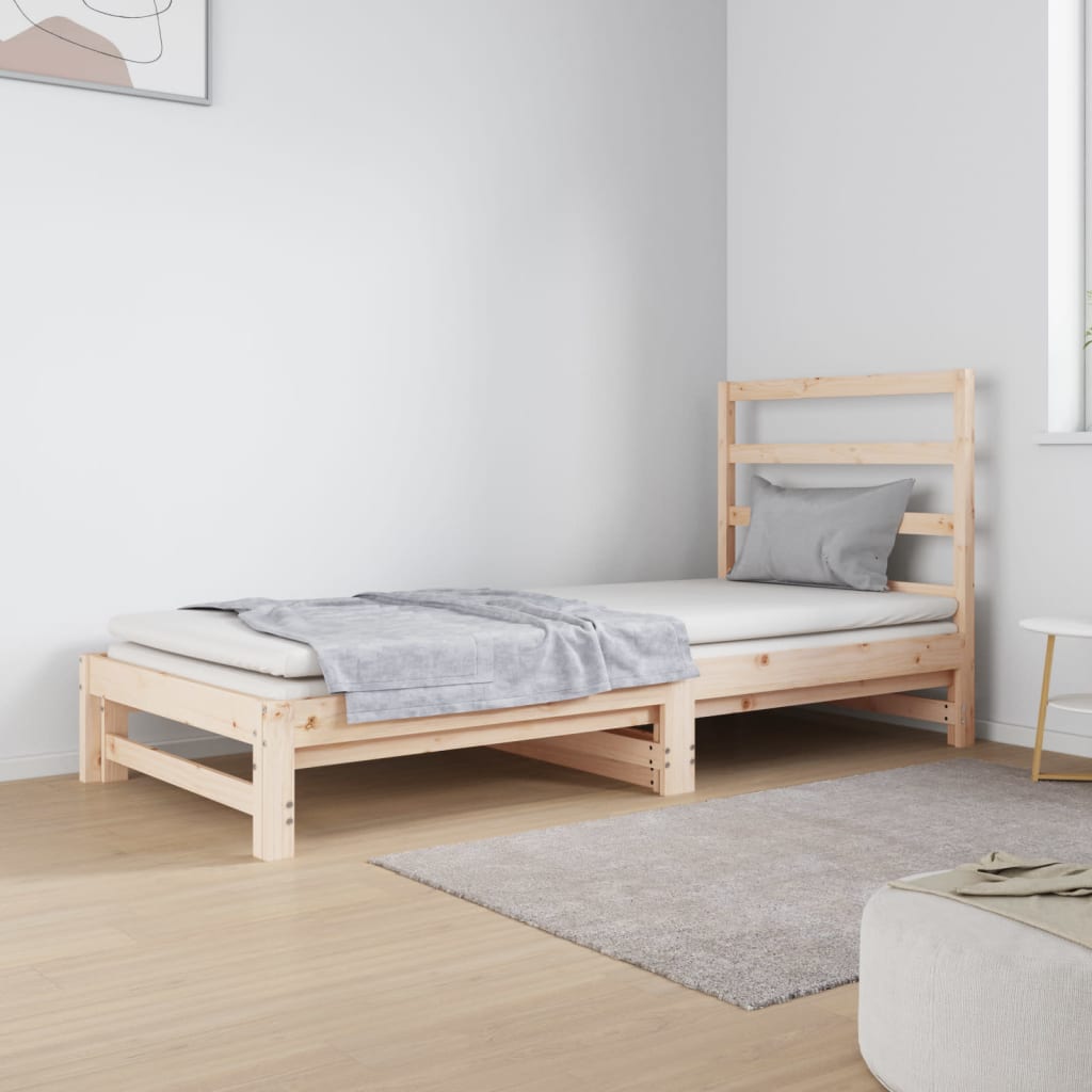 Dormeuse Estraibile 2x(90x190) cm Legno Massello di Pino | homemem39