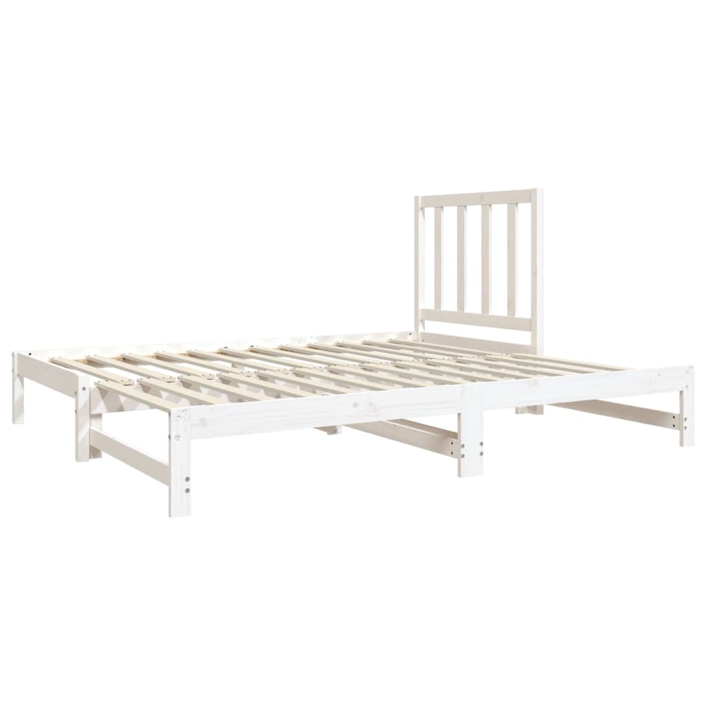 Dormeuse Estraibile Bianca 2x(90x190) cm Legno Massello di Pino | homemem39