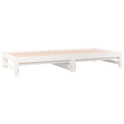 Dormeuse Estraibile Bianca 2x(90x190) cm Legno Massello di Pino | homemem39