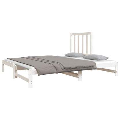 Dormeuse Estraibile Bianca 2x(90x190) cm Legno Massello di Pino | homemem39