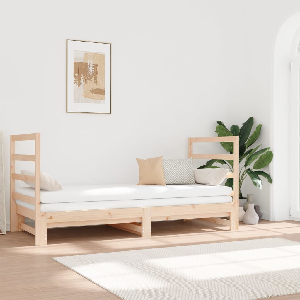 Dormeuse Estraibile 2x(90x190) cm Legno Massello di Pino | homemem39