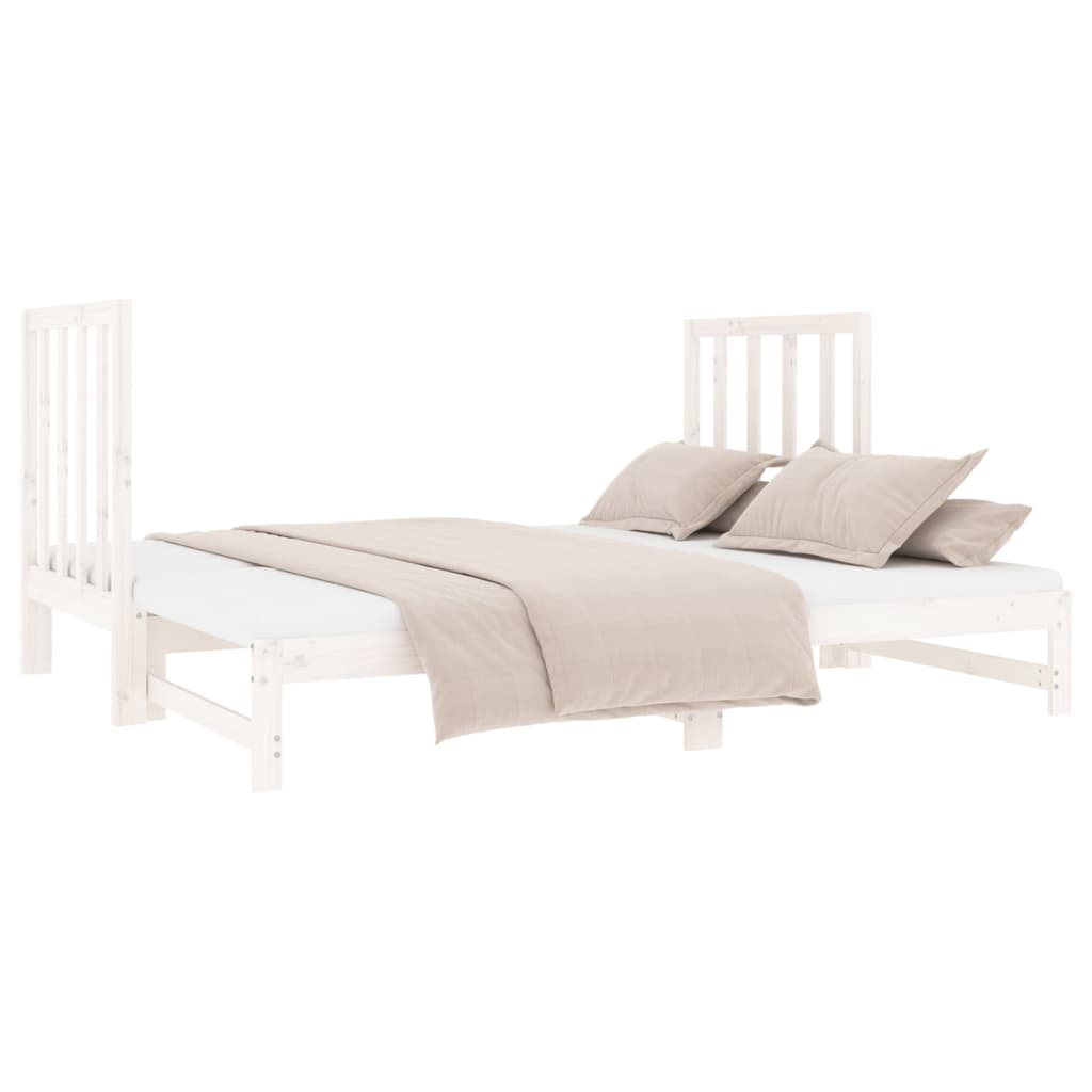 Dormeuse Estraibile Bianca 2x(90x190) cm Legno Massello di Pino | homemem39