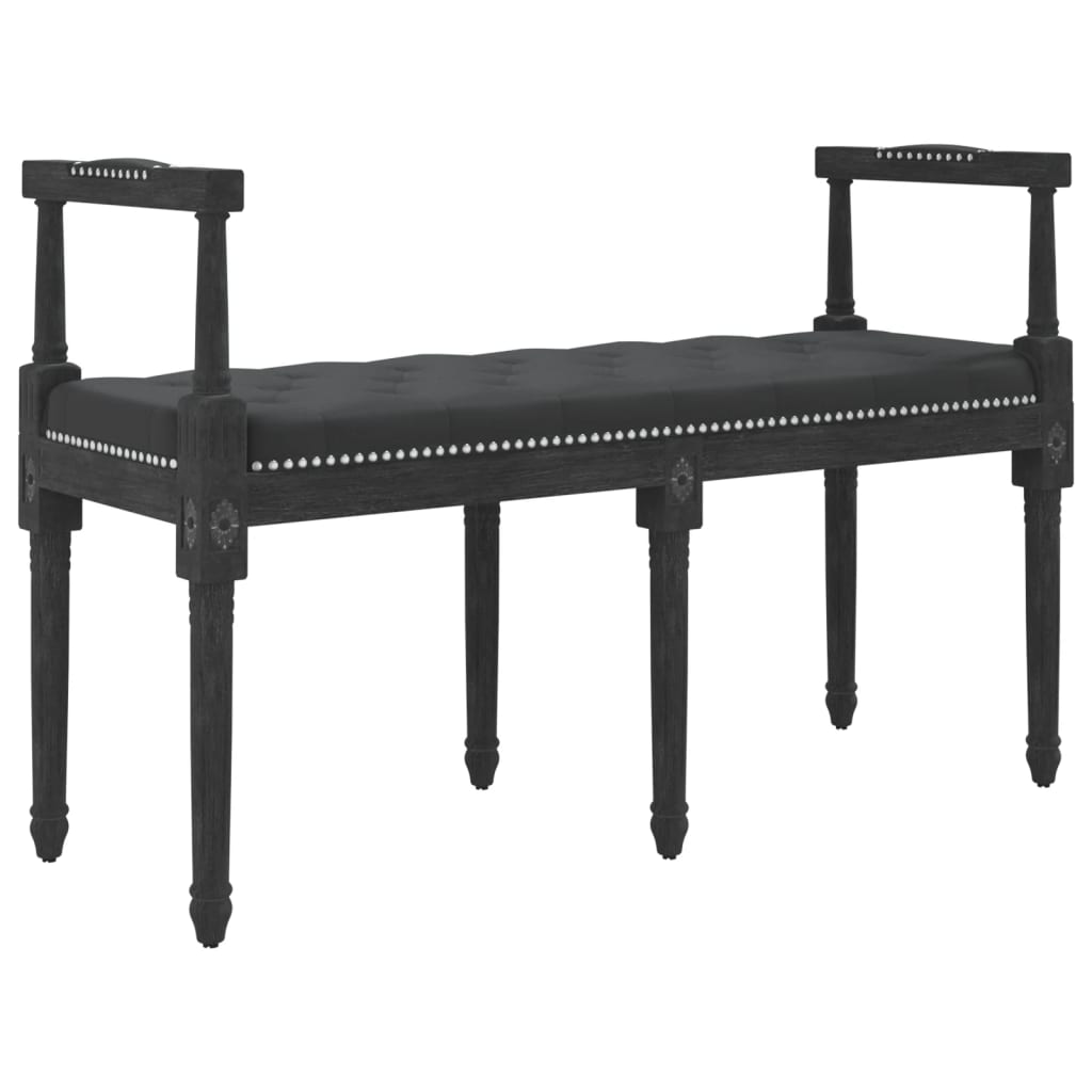 Panca Nera 110x40x70 cm in Velluto - homemem39