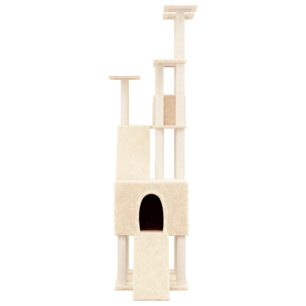 Albero per Gatti con Tiragraffi in Sisal Crema 190 cm | homemem39