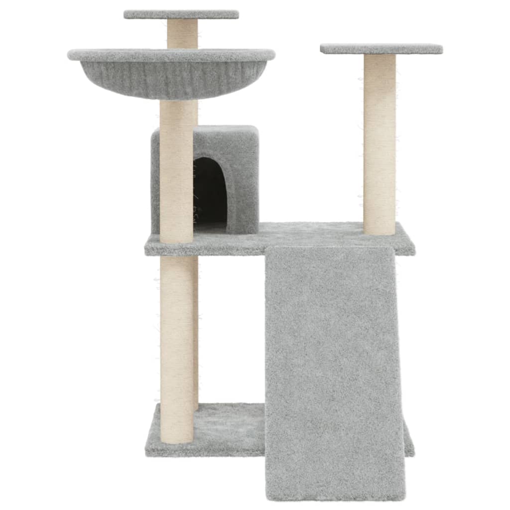 Albero per Gatti con Tiragraffi in Sisal Grigio Chiaro 83 cm - homemem39