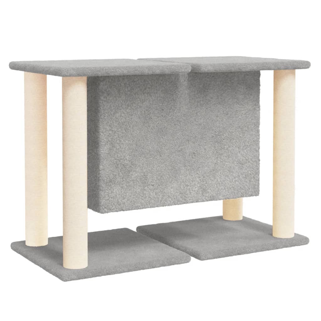 Albero per Gatti con Tiragraffi in Sisal Grigio Chiaro 50 cm - homemem39