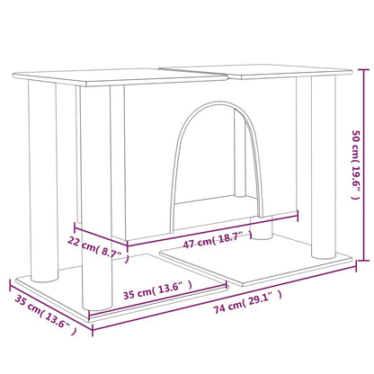Albero per Gatti con Tiragraffi in Sisal Grigio Chiaro 50 cm - homemem39