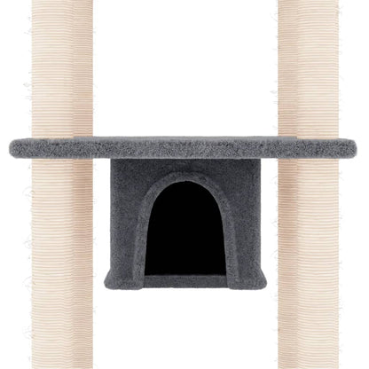 Albero per Gatti con Tiragraffi in Sisal Grigio Scuro 169 cm | homemem39