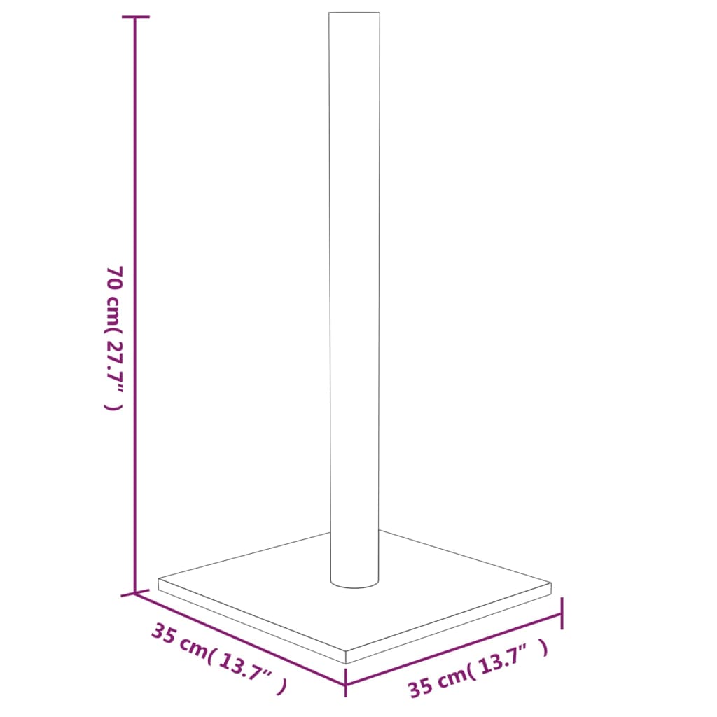 Palo Tiragraffi per Gatti Grigio Chiaro 35x35x70 cm | homemem39