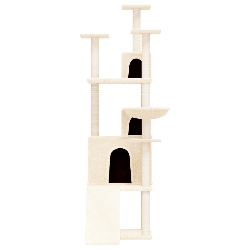 Albero per Gatti con Tiragraffi in Sisal Crema 175 cm | homemem39