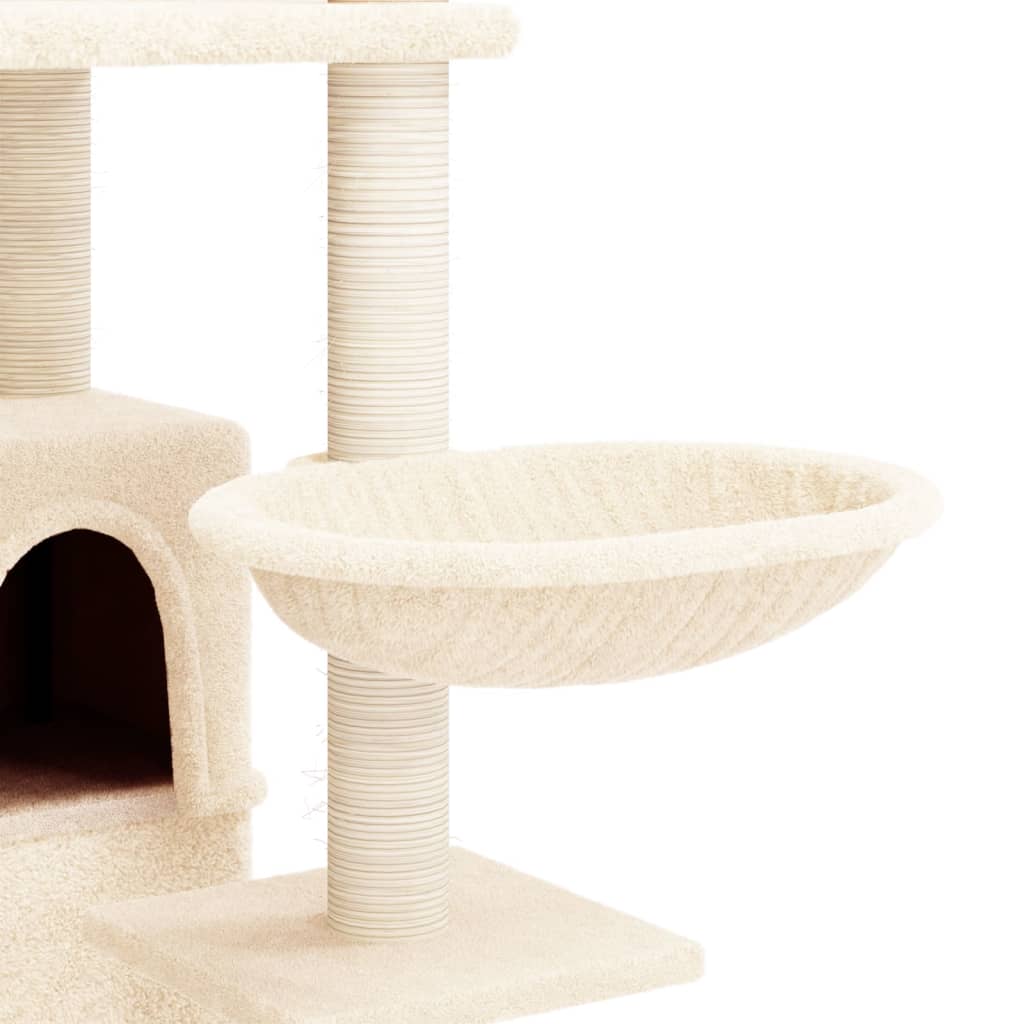 Albero per Gatti con Tiragraffi in Sisal Crema 175 cm | homemem39