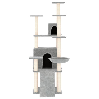 Albero per Gatti con Tiragraffi in Sisal Grigio Chiaro 154 cm - homemem39