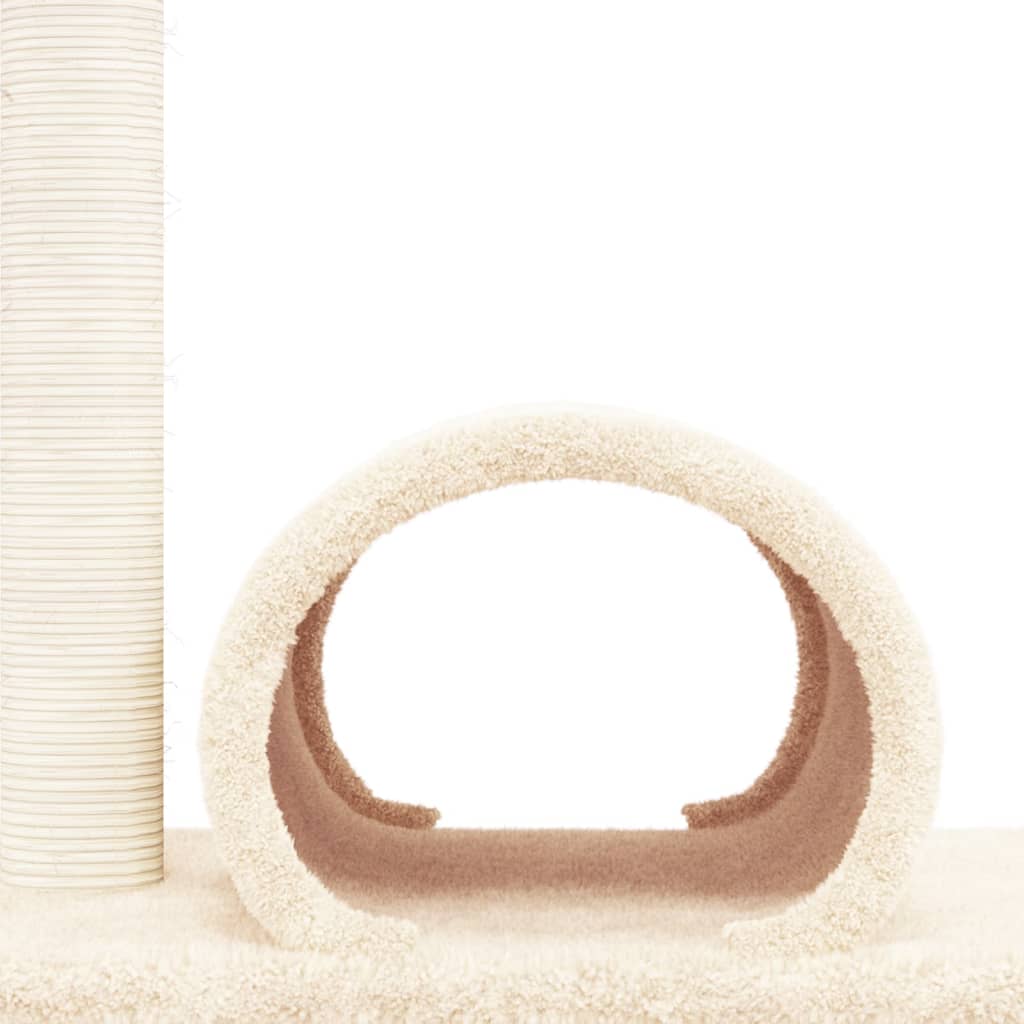 Palo Tiragraffi per Gatti con Tunnel Crema 60x34,5x50 cm | homemem39