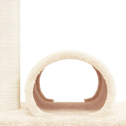 Palo Tiragraffi per Gatti con Tunnel Crema 60x34,5x50 cm | homemem39