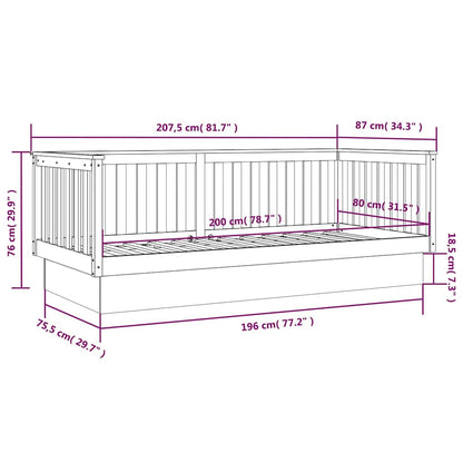Dormeuse Ambra 80x200 cm in Legno Massello di Pino