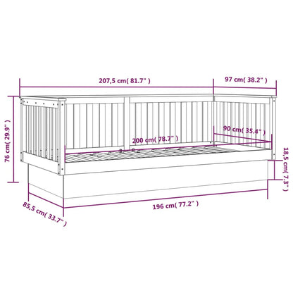 Divano Letto senza Materasso Ambra 90x200cm Legno di Pino - homemem39