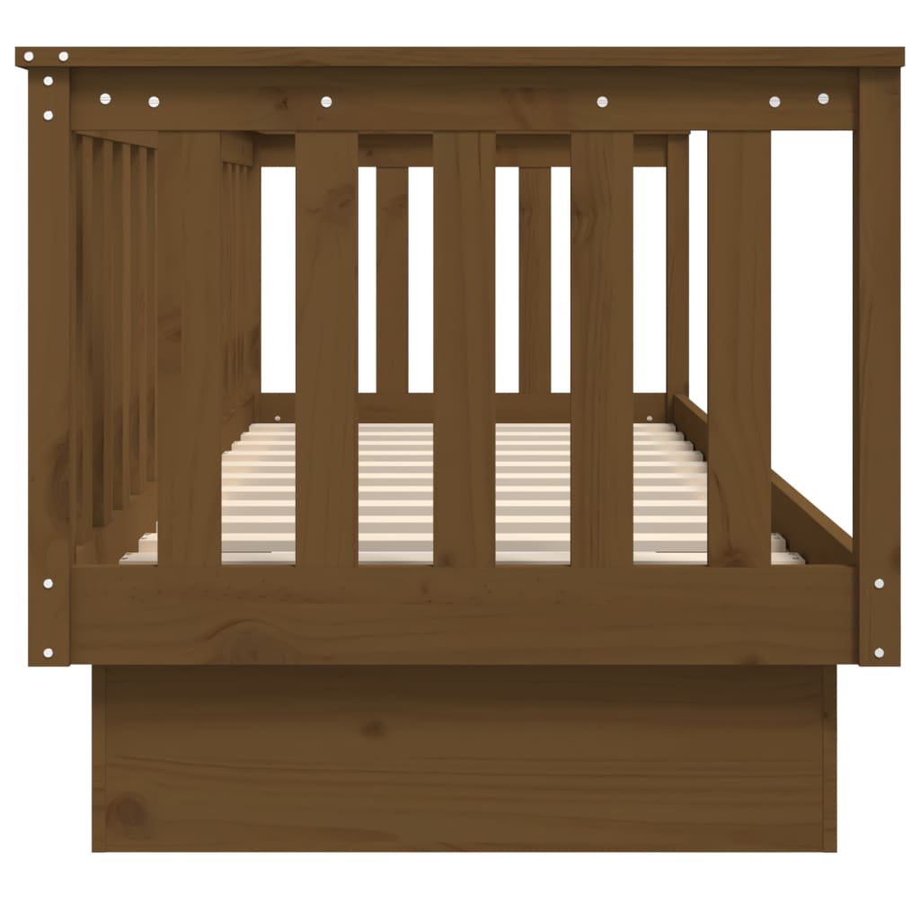 Dormeuse Marrone Ambra 75x190 cm in Legno Massello di Pino - homemem39