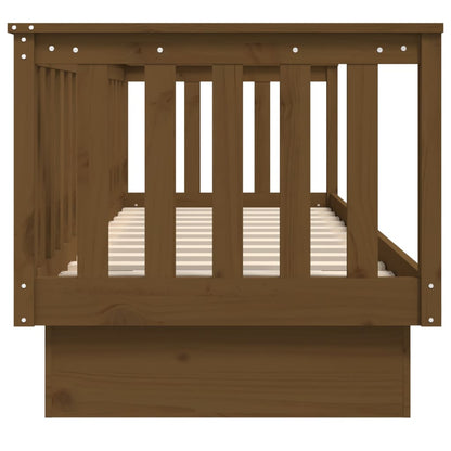 Dormeuse Marrone Ambra 75x190 cm in Legno Massello di Pino - homemem39