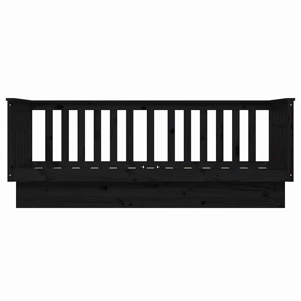 Dormeuse Nera 75x190 cm in Legno Massello di Pino
