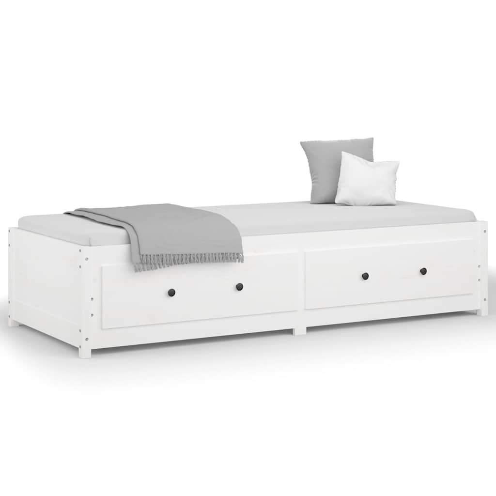 Dormeuse senza Materasso Bianca 80x200 cm Legno Massello Pino