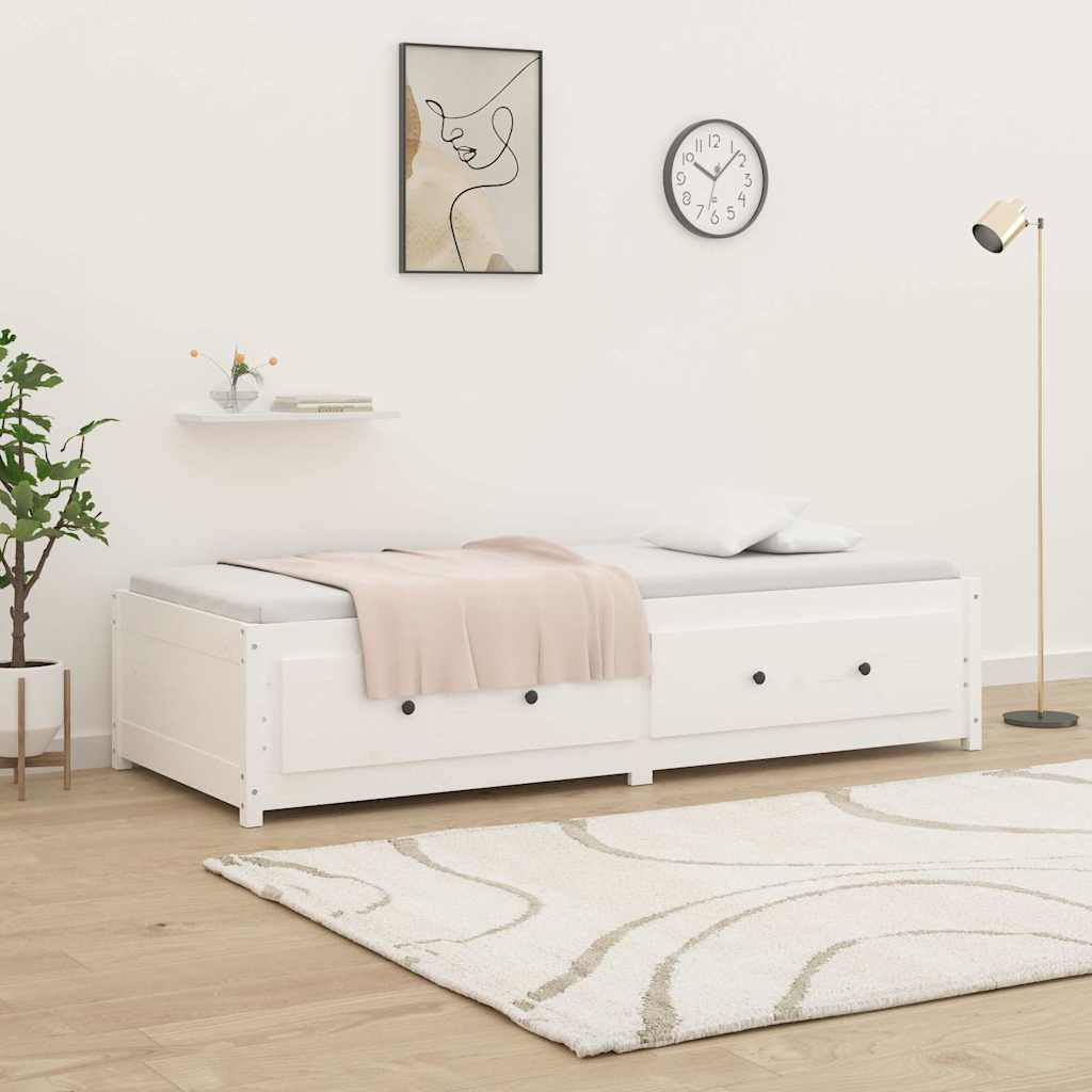 Dormeuse senza Materasso Bianca 80x200 cm Legno Massello Pino