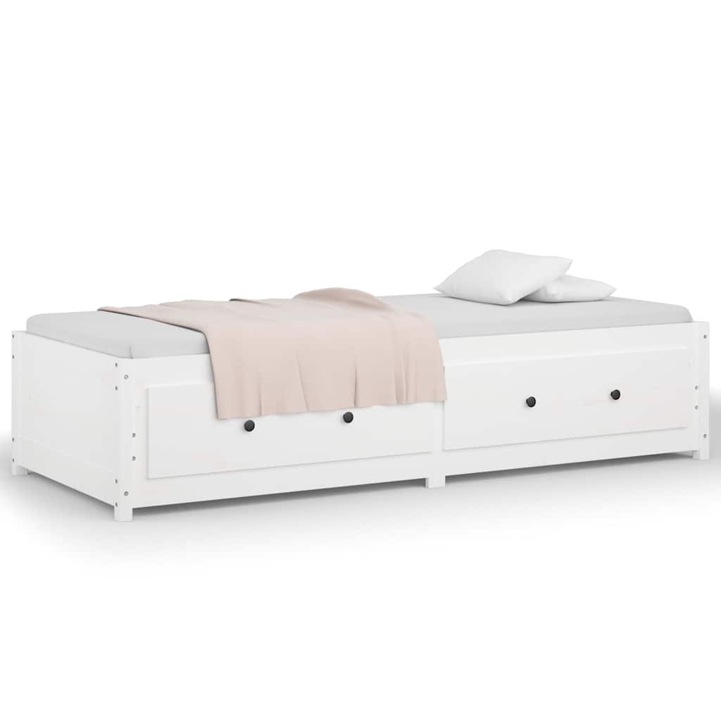 Dormeuse senza Materasso Bianca 80x200 cm Legno Massello Pino