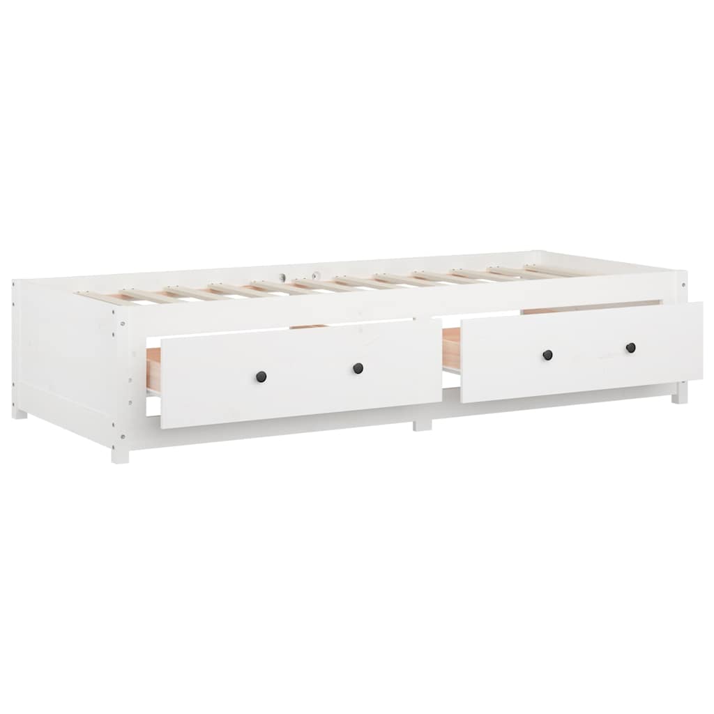 Dormeuse senza Materasso Bianca 80x200 cm Legno Massello Pino
