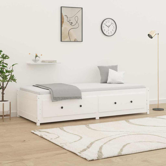 Dormeuse senza Materasso Bianca 80x200 cm Legno Massello Pino