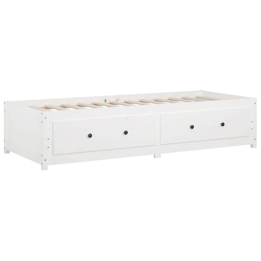 Dormeuse senza Materasso Bianca 90x200 cm Legno Massello Pino