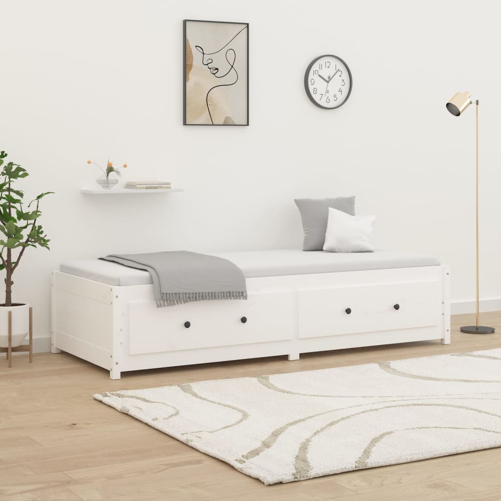 Dormeuse senza Materasso Bianca 90x200 cm Legno Massello Pino | homemem39
