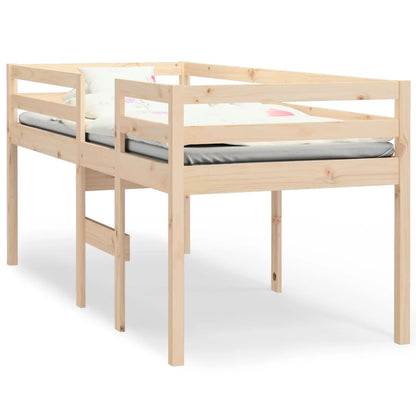 Letto a Soppalco 90x200 cm in Legno Massello di Pino - homemem39