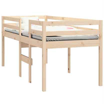 Letto a Soppalco 90x200 cm in Legno Massello di Pino | homemem39