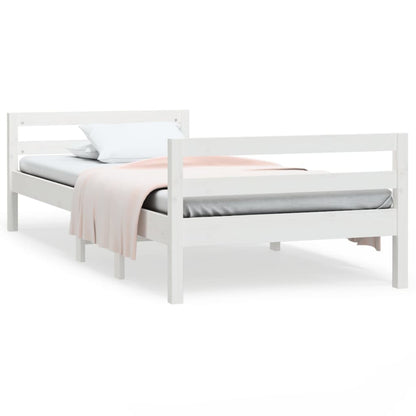 Giroletto senza Materasso Bianco 90x200 cm Legno Massello Pino - homemem39