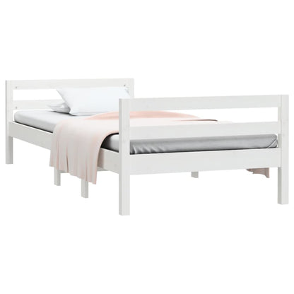 Giroletto senza Materasso Bianco 90x200 cm Legno Massello Pino - homemem39