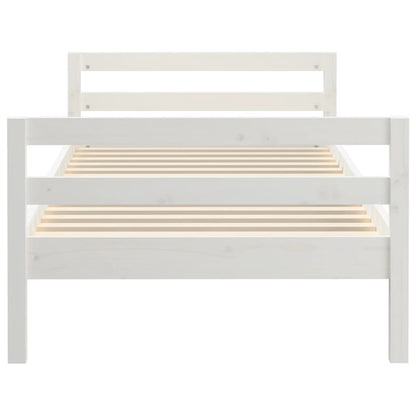 Giroletto senza Materasso Bianco 90x200 cm Legno Massello Pino - homemem39