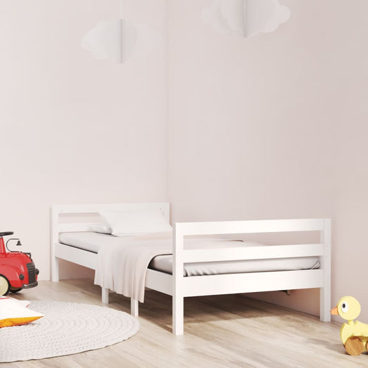 Giroletto senza Materasso Bianco 90x200 cm Legno Massello Pino - homemem39